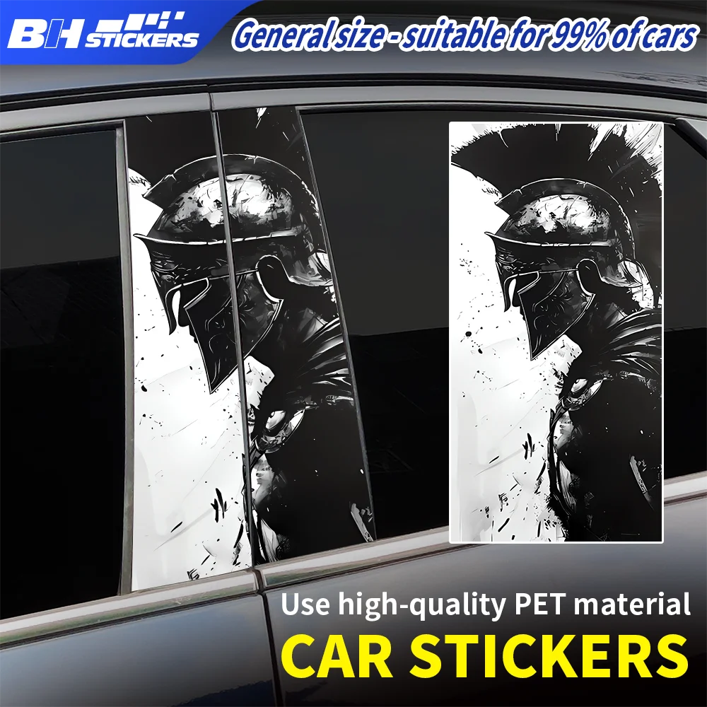 

Spartan Helmet Car Stickers Roman Warrior Graphic B-Pillar Decals Waterproof Vinyl Wrap to Cover Scratches Decorate Accessories