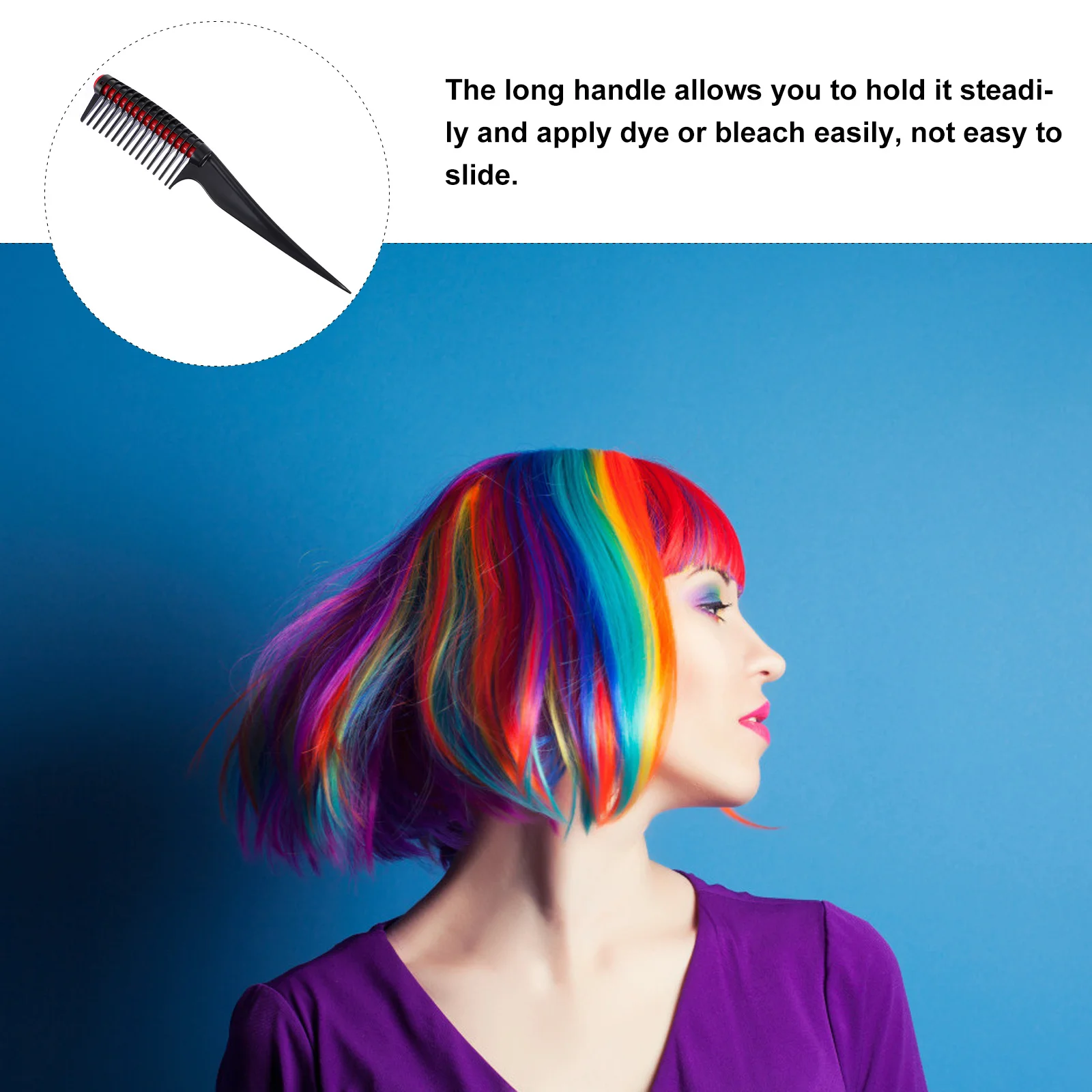 

1Pcs Hair Dye Comb Durable Plastic Salon Barbershop Tool Detachable Roller Round Teeth Massage Effect Hair Coloring Comb Home