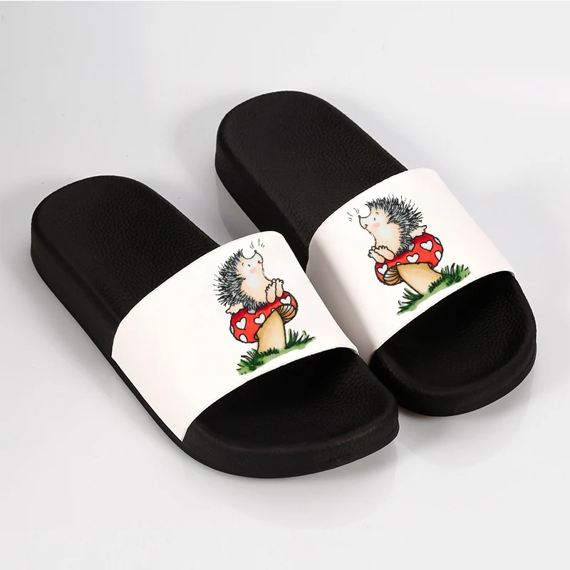 Cartoon Cute Fun Hedgehog Women Slippers Non-slip Home Indoors Slippers Bathroom Flip Flops Beach Sandals Summer Slippers Ladie