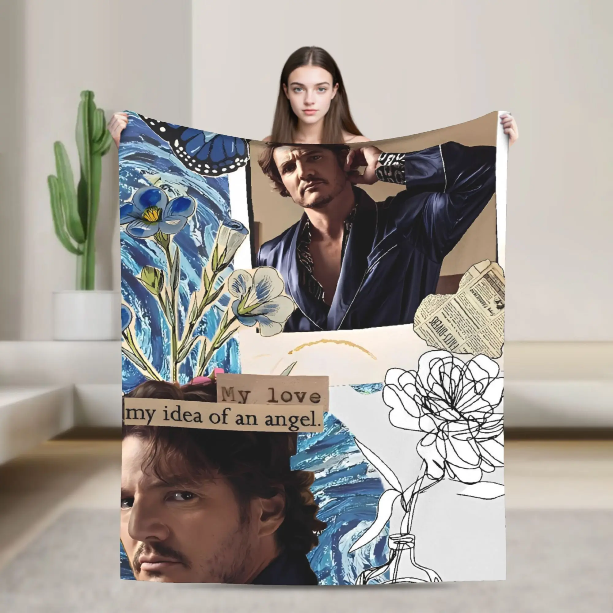 Manta súper suave para estudiantes, manta decorativa de José Pedro, colcha de franela para sofá cama, novedad, funda para sofá cama