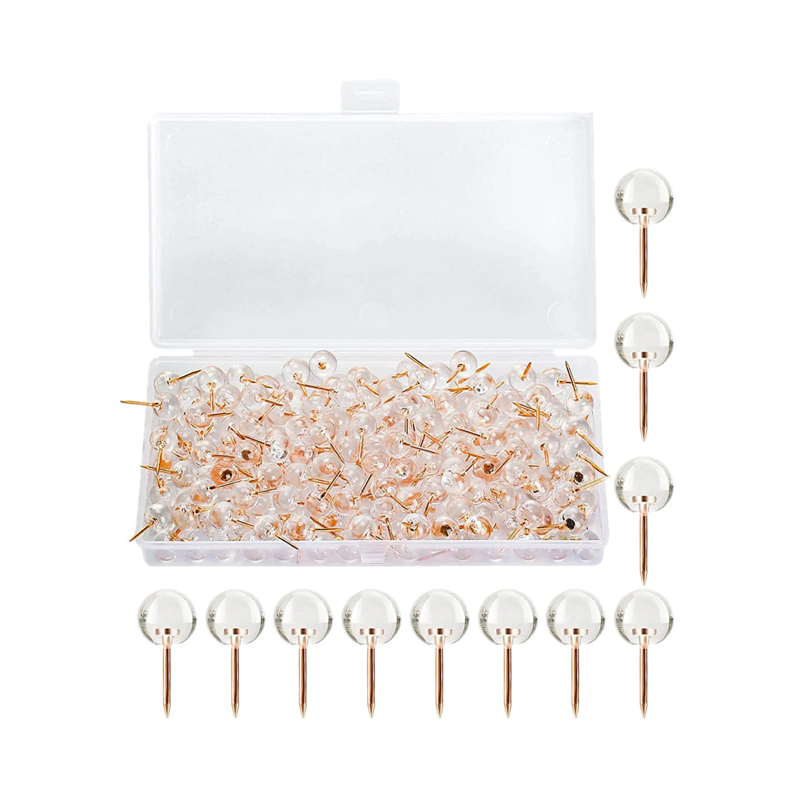 

50Pcs Transparent Thumb Tacks Creative Ball Shaped Push Pins for Bulletin Boards Cork Strips Home Desk Use Push Pin