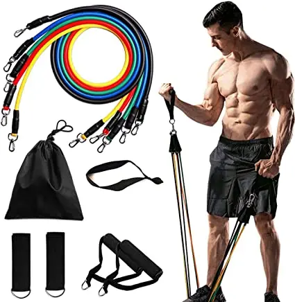 

Fitness Product 11pcs Expander Training Resistance Tube Bands Set With Foam Handles 1