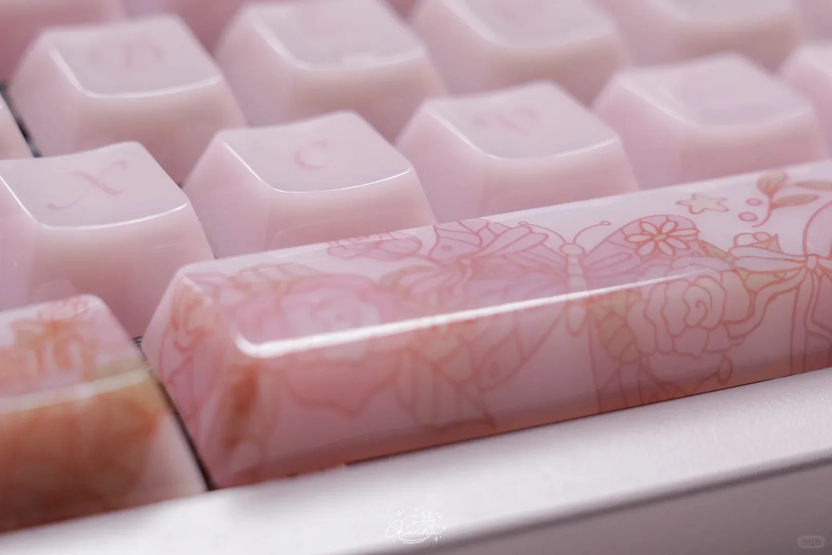 Time Ballet Keycap Little Jelly Fc Height 130/139Keys Pc Pbt Flower Pink Purple Flower Keycap