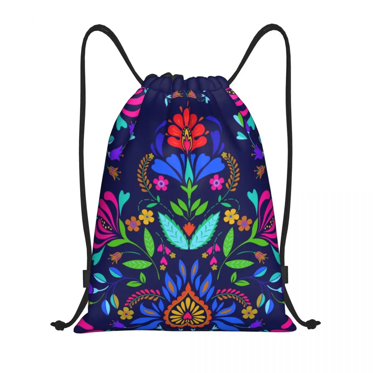 

Folk Mexican Vacation Art Drawstring Backpack Sports Gym Bag for Men Women Colorful Textile Training Sackpack