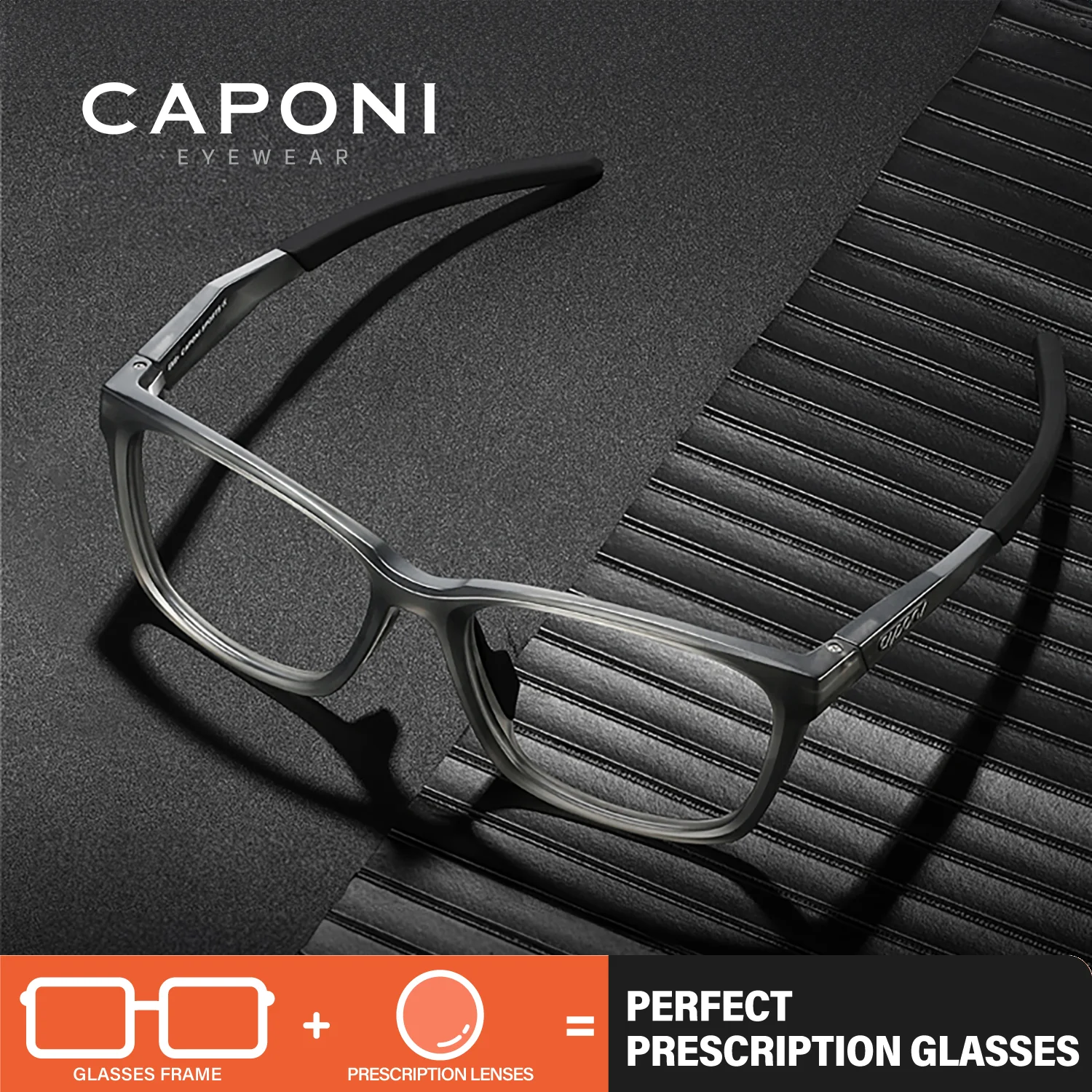 

CAPONI Prescription Men Glasses Sports Light Outdoor Basketball Myopia Glasses Progressive Customized Reading Eyeglasses PJ35703