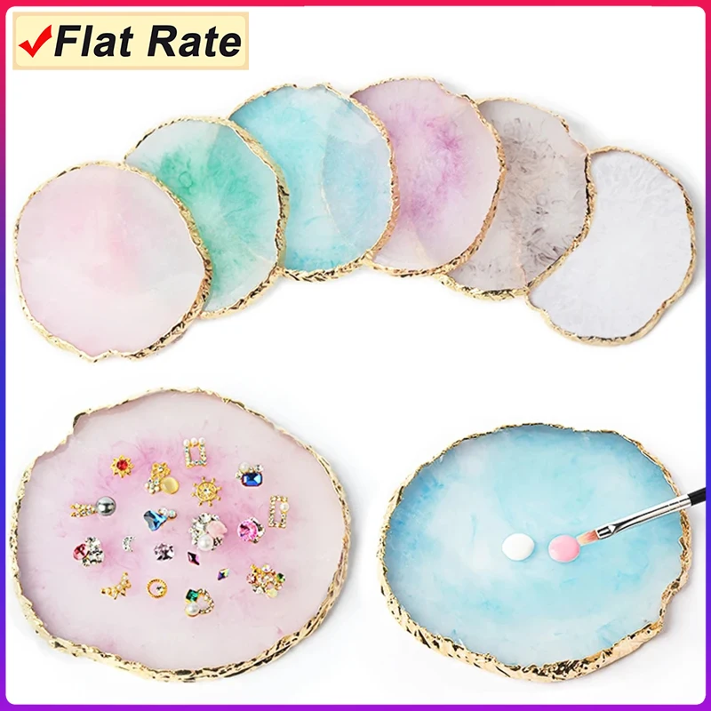 1 PC Round False Nail Tips Display Board Resin Stone Color Painting Palette Holder Practice Nail Art Tools Manicure Accessories