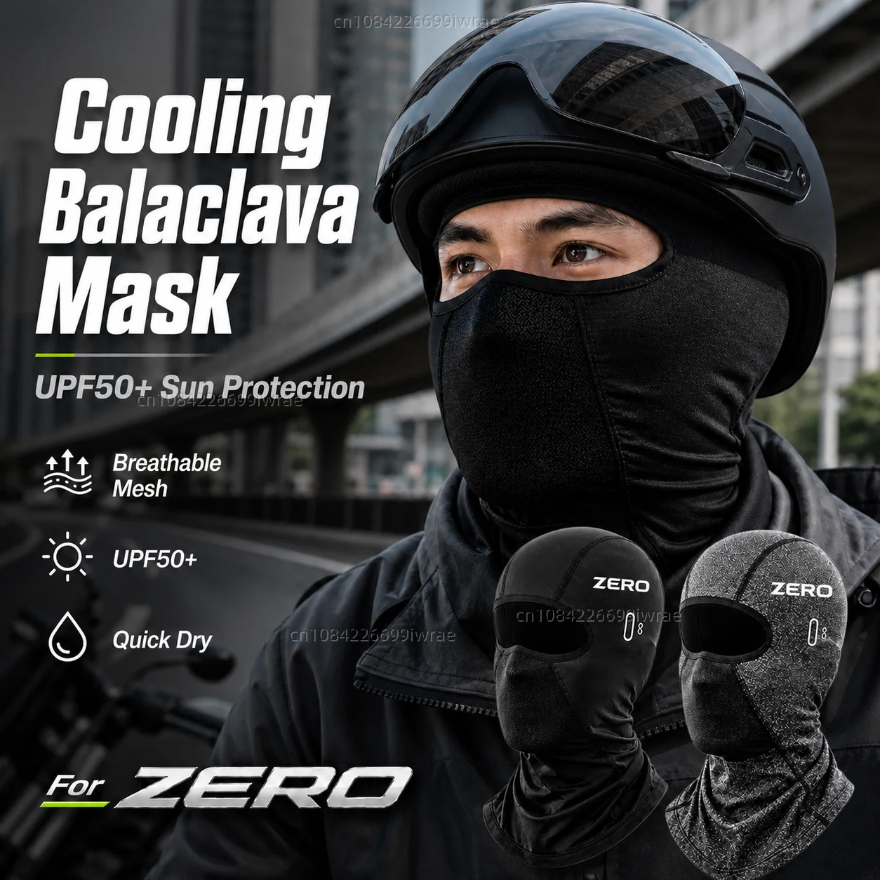 Cooling Motorcycle Balaclava Mask UPF50+ UV Protection Breathable Face Cover Summer For ZERO SR/S SR/F SR S FXE DSR/X DSR DS FX