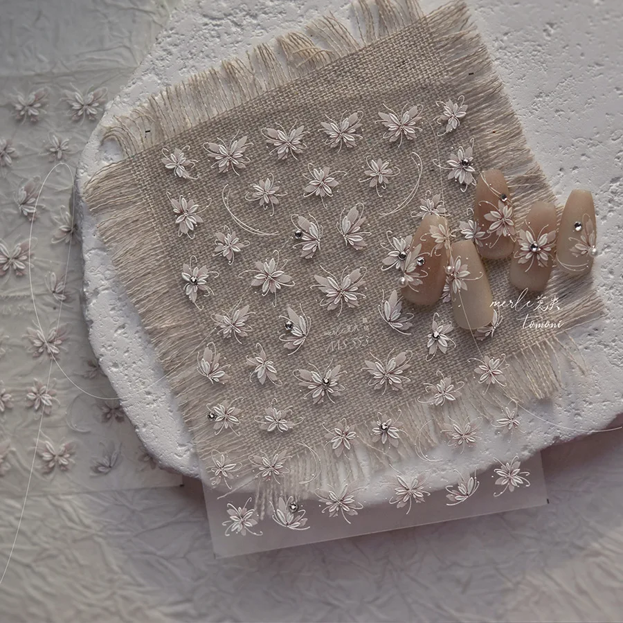 رائعة ثلاثية الأبعاد الزهور فراشة مسمار الفن ملصقات 5D كريستال الماس ملصقات بمادة لاصقة ذاتية للأظافر DIY بها بنفسك مانيكير الديكور الشارات