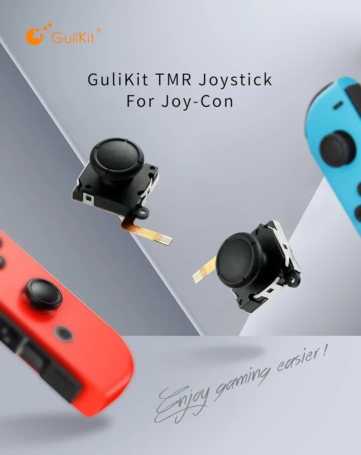 GuliKit Switch Joysticks Replacement, Updated Anti-Drift TMR Electromagnetic Joystick For Switch LCD/OLED Joy Con & Switch Lite,