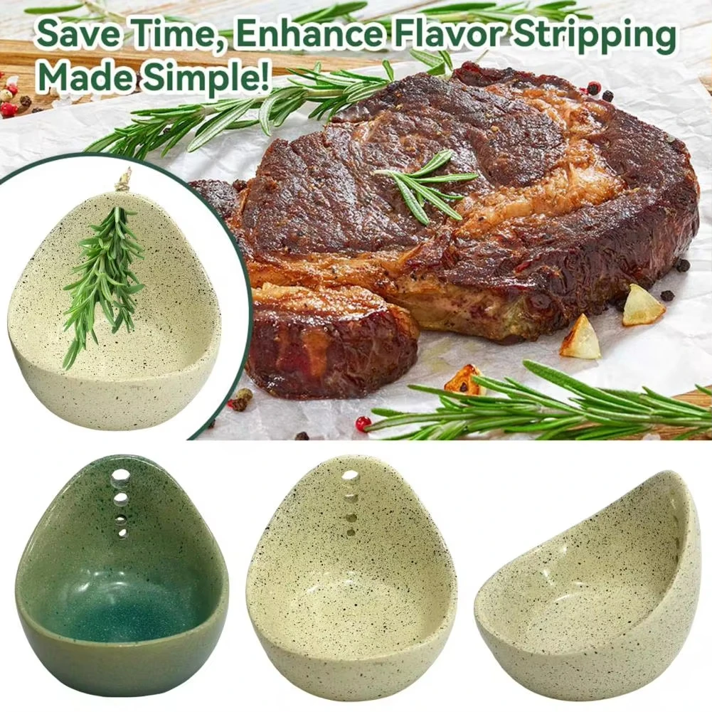 

Pottery Herb Stripper Bowl Herb Stripper Tool Vegetable Leaf Remover Portable Herb Cilantro Leaf Stripper Tool for Kitchen Gadge