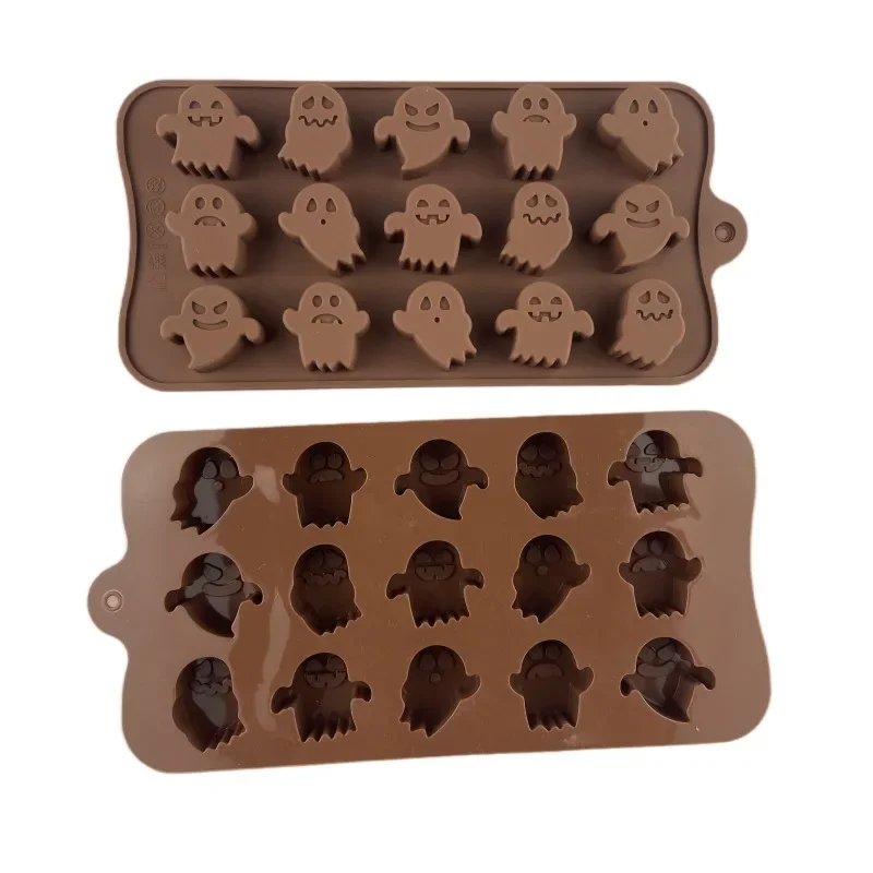 15 Cavity Halloween Silicone Mold Ghost Pumpkin Chocolate Candy Mould Ice Molds