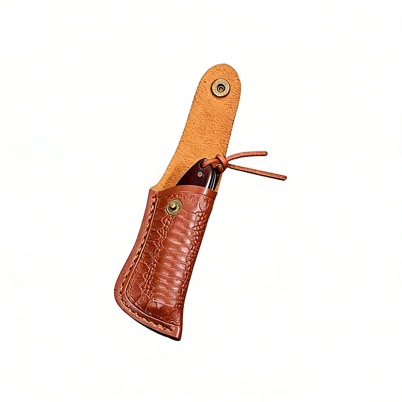 PU Leather Knife Sheath Outdoor Folding Knife Cover Protective Case Pouch for Blade Storage and Transport view 6
