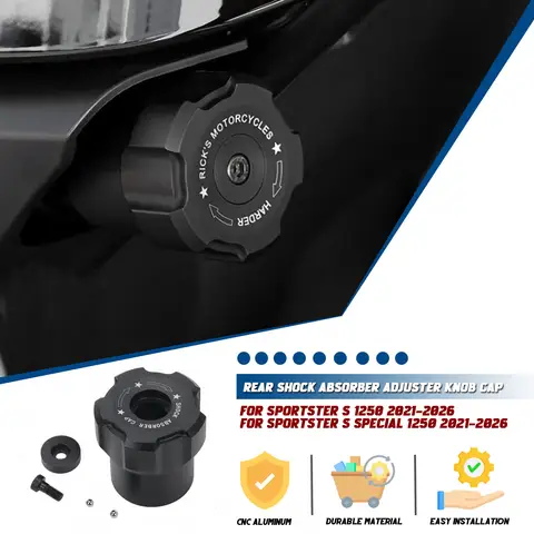 For Harley Davidson Sportster S 1250 Special 2021-2026 Motorcycle Rear Shock Absorber Adjustment Knob Cap Cover Preload Adjuster