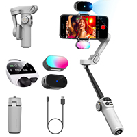 AOCHUAN Smartphone 3 Axis handhold Gimbal Stabilizer For iPhone and Android phone With built-in extension pole and led display