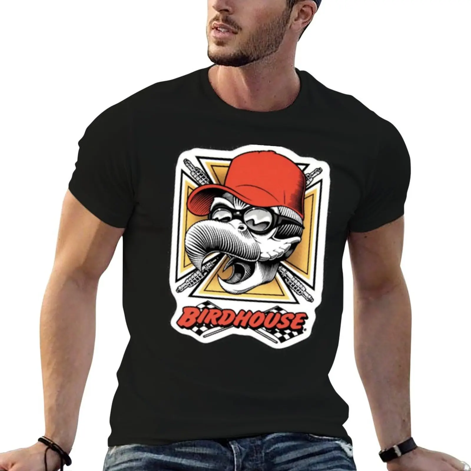

Винтажный скворечник Tony Hawk Bird House Hook Ups Skate Brand Cartoon Hookups Hook-Ups Мрачный жнец (1) футболка