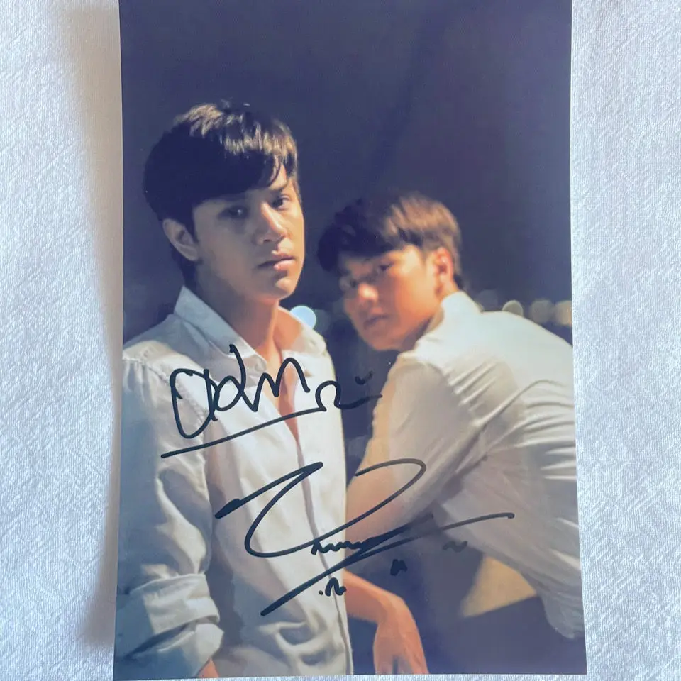 Bad Buddy Series Ohmnanon Ohm Nanon Couple Signature Photo Hand Signed Photo Fans Collection Gift