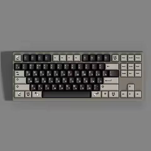 DMK Eraser Black Theme Keycap Set PBT Custom Personalized Retro Keyboard Cap Cherry Profile KeyCap for Mechanical Keyboard Gifts