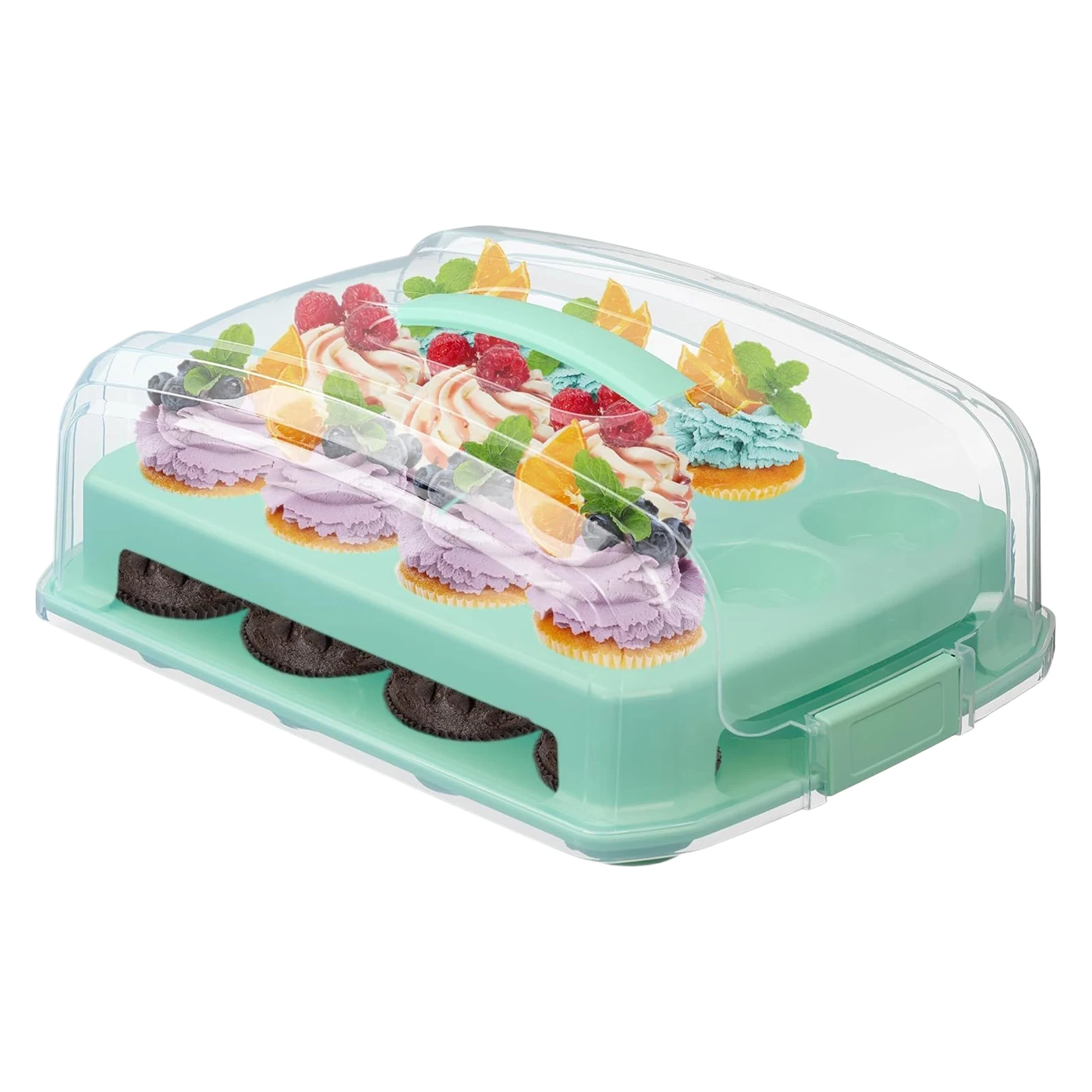 Cupcake Carrier 24 Pcs Cake Cupcake Storage Containers 2-Tier Food Storage Organizer Holder Reusable Baking Tools Food Stand