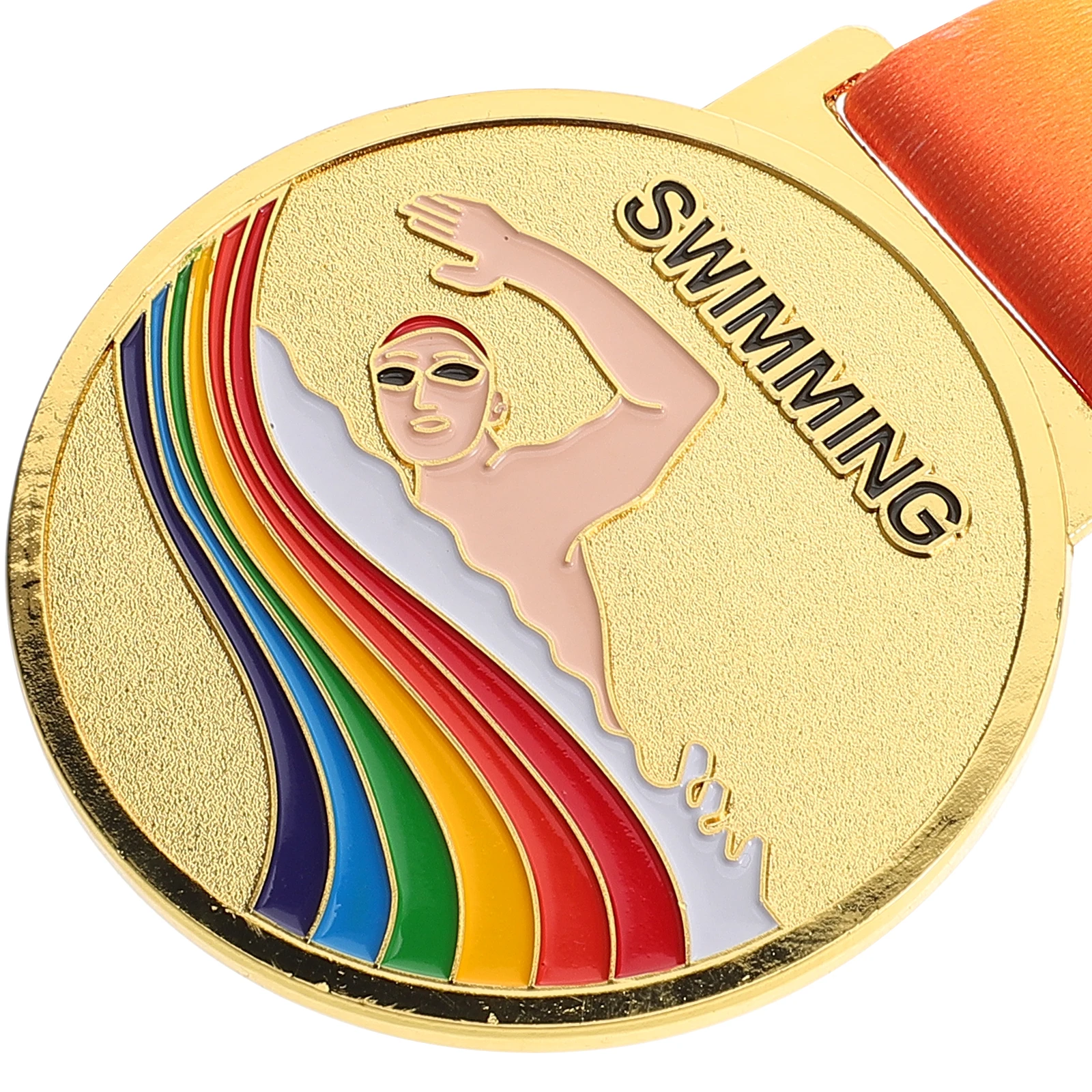 Medalha para prêmios, competição de natação, medalha com cordão pendurado para crianças, prêmio de metal, troféu de ouro, lembranças, honra esportiva