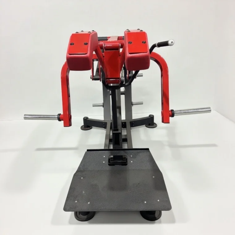 High Quality Commercial Indoor Gym Machine New Type Steel Plate Loaded Hack Squat Leg Training Equipment Safety Feature