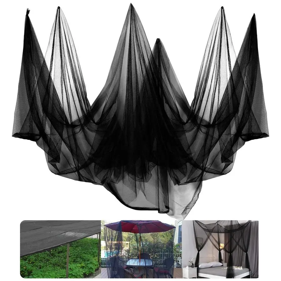

Mosquito Netting Garden Mesh Netting, Fly Bird Net Barrier Hunting Blind Plant Protecting Net, 3x24m,Black