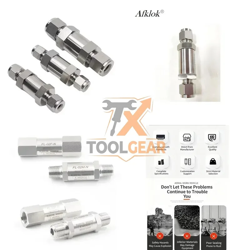 2026hotsale* Stainless Steel Ferrule Filter Compression Fitting Valve Straight-through Filter for Gases