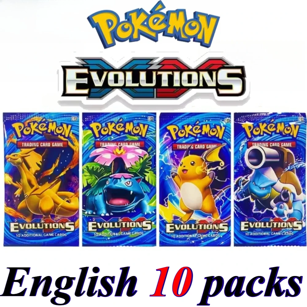 Pokémon MEGA Evolution Phantasmal Flames Trading Cards-10 Cards/Pack English Version Collectible Battle Game Cards Gift for Fans