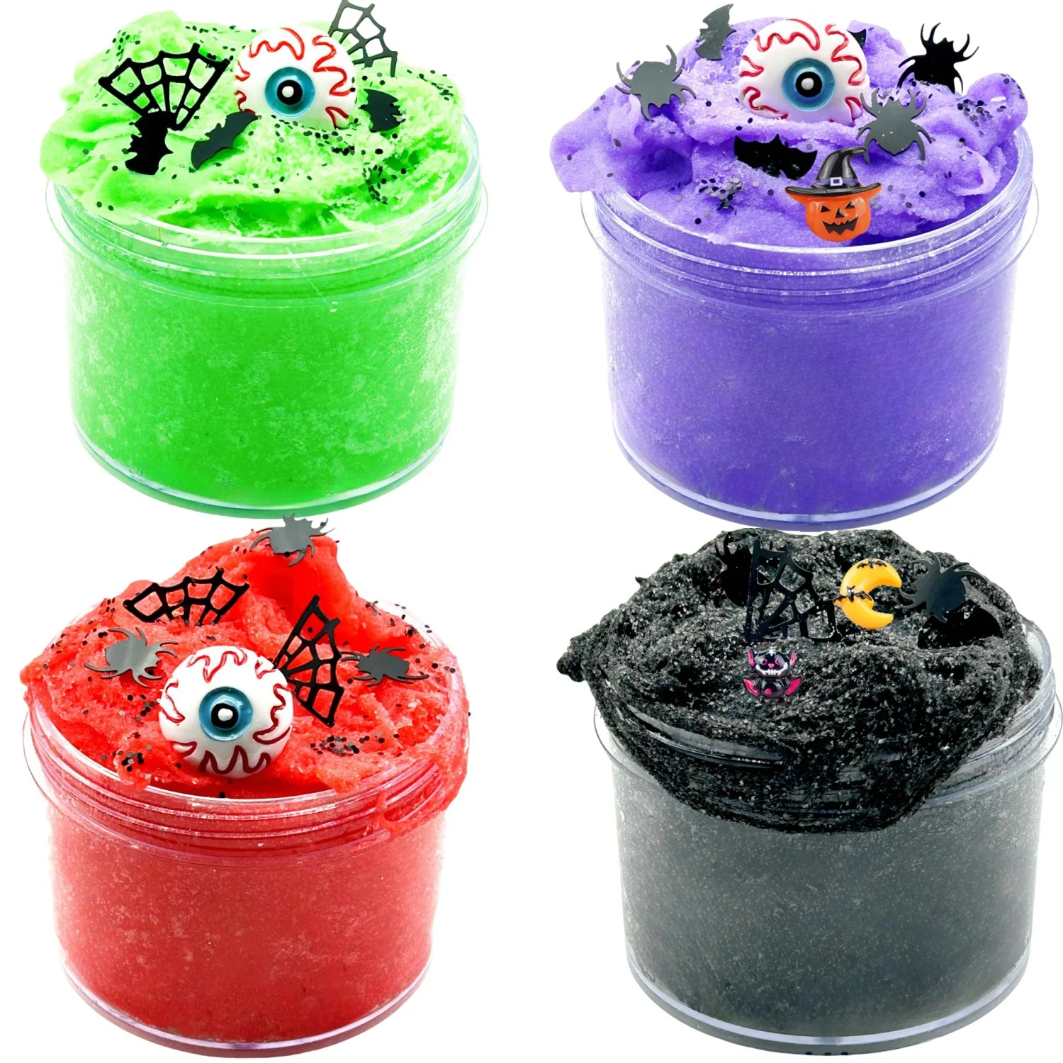 Slime Set Fluffy Charm Toy Halloween Pumpkin Skull Silk Mud 100ml Slime Kids Puzzle Gift Adult Decompression Toy Modeling Clay