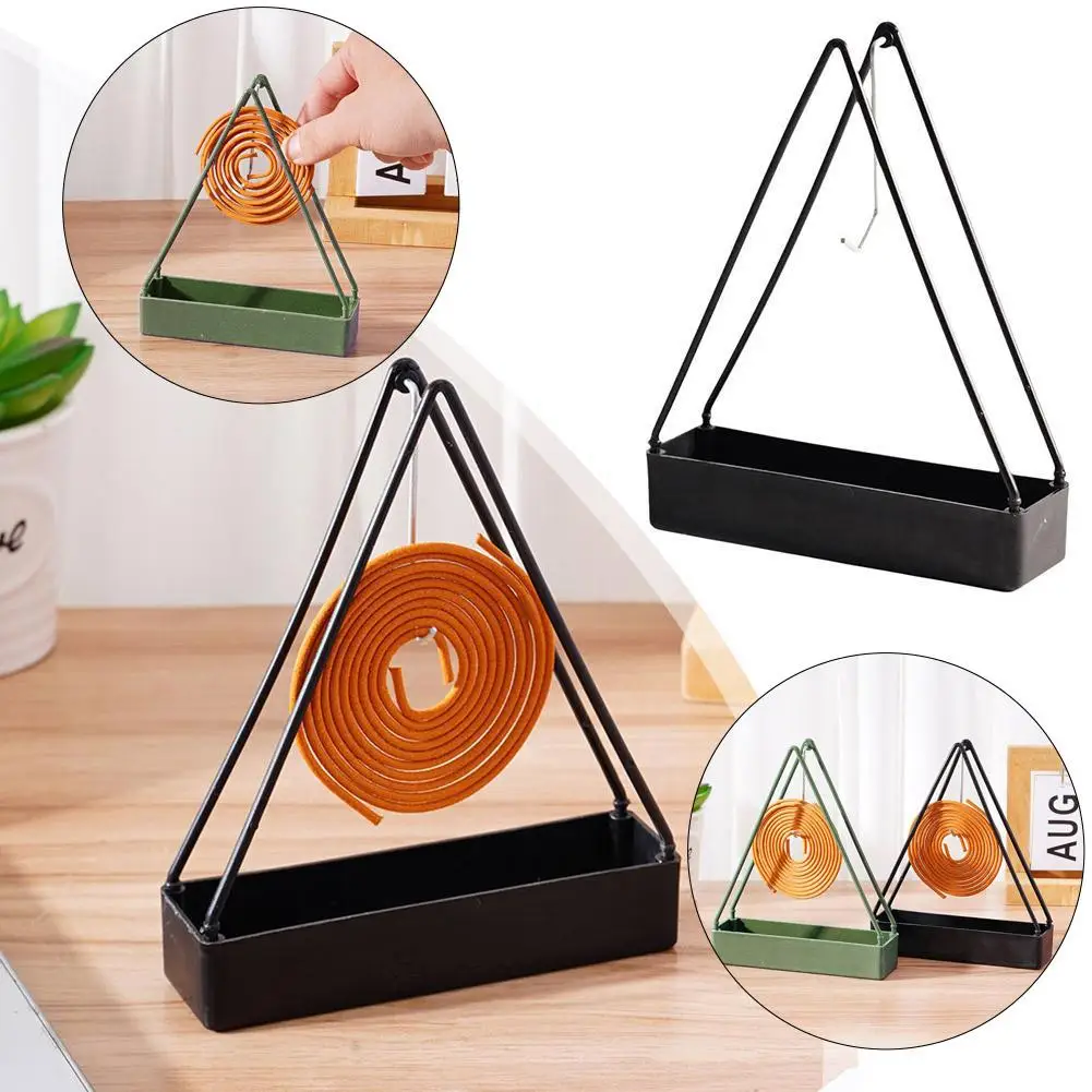 Iron Mosquito Coil Holder Portable Incense Burner Rack with Ash Catcher Nordic Style Repellent Stand for Home Patio Camping