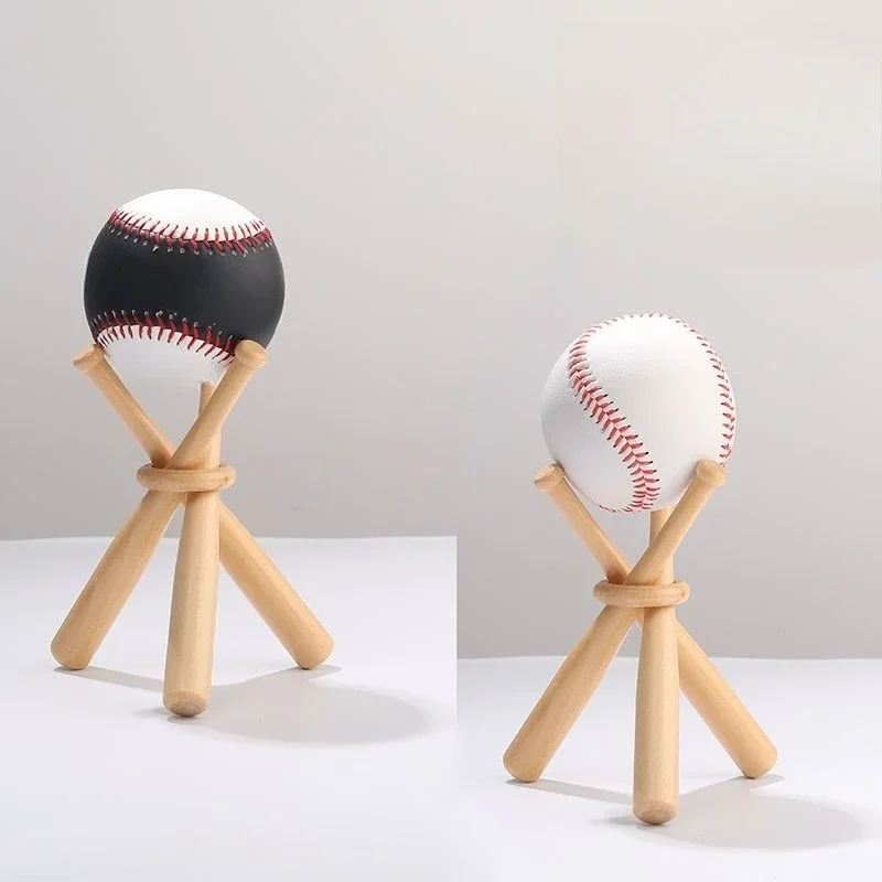 Mini solid wooden baseball stand, soft and hard baseball tray softball stand, display base bracket