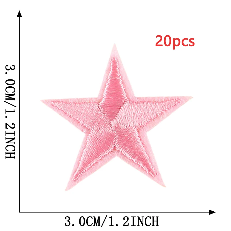 20 stücke Fünfzackigen Stern Patches Viele Für Kleidung Eisen Auf Zufällige Masse Thermische Klebstoff Stickerei Nähen Designer Parches Para Ropa – Detail 13