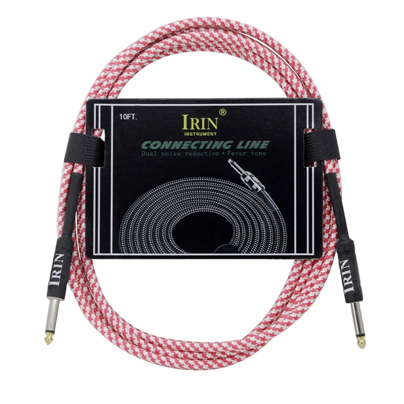 IRIN Guitar Cable Musical Instrument Cable Electric Box Bass Audio Cable Braided Noise Reduction Cable (6 Meters)