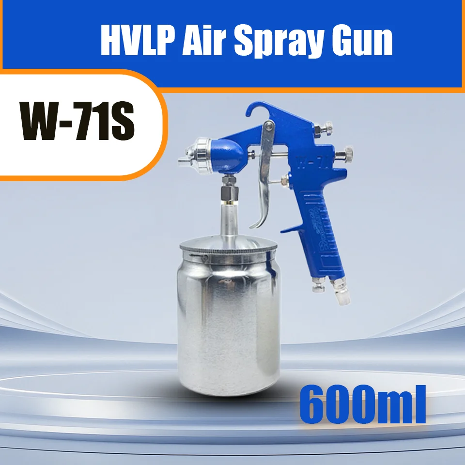 Cunqi W-77S Pneumatic, Lower Cup Spray Gun, 3.0 mm Copper Nozzle and Copper Cap, 1000 Ml, Professional Hvlp High Atomization Pneumatic Paint Spray Gun Tool
