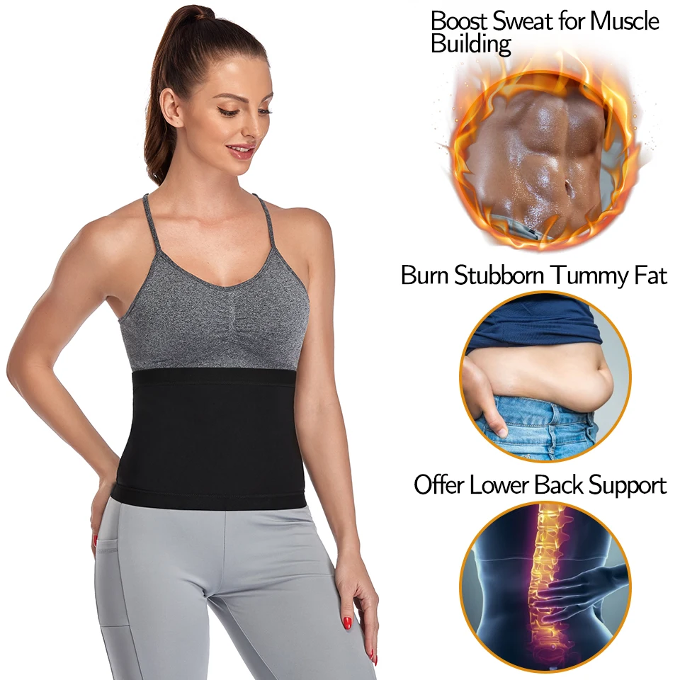 Sauna Waist Trimmer Belly Wrap Workout Sport Sweat Band Abdominal Trainer Weight Loss Body Shaper Tummy Control Slimming Belt