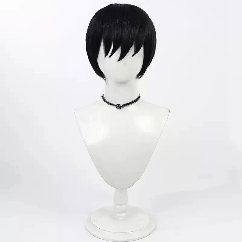 Anime Ranma 1/2 Ranma Saotome Cosplay Wigs 60cm Black Braided Heat-resistant Synthetic Hair Halloween Party Cosplay Wigs+Wig Cap