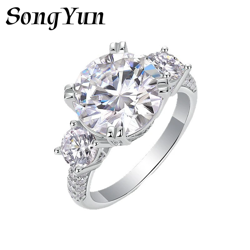 

SONGYUN Luxury Jewelry 925 Sterling Silver Ring Brilliant Moissanite Vacation Ring for Lover 18K Gold Plated SYT Patent Jeweller