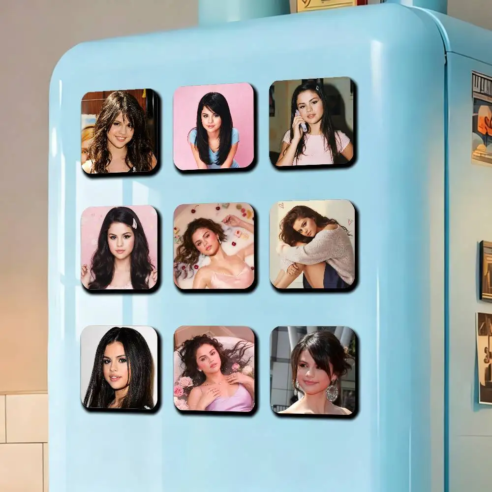 For Selena Gomez Singer Fridge Magnetic Cards Cover Metal Icebox Cabinet Custom Refrigerator Magnets