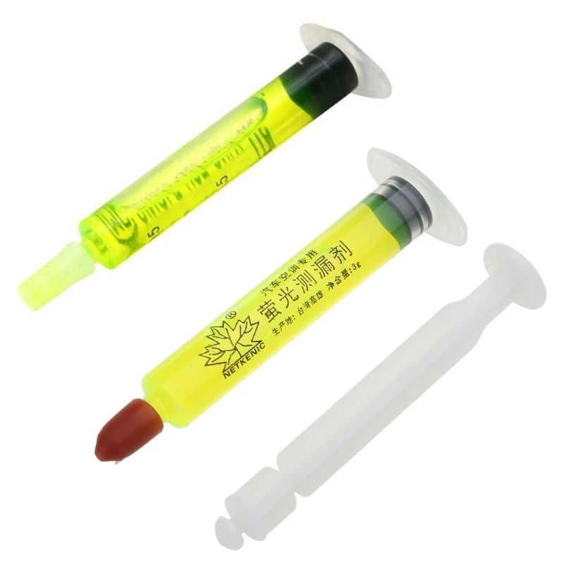 Leakage Test Agent Fluorescent Dye Type 2.5ml High Concentration Auto Air Conditioner Leak Detector