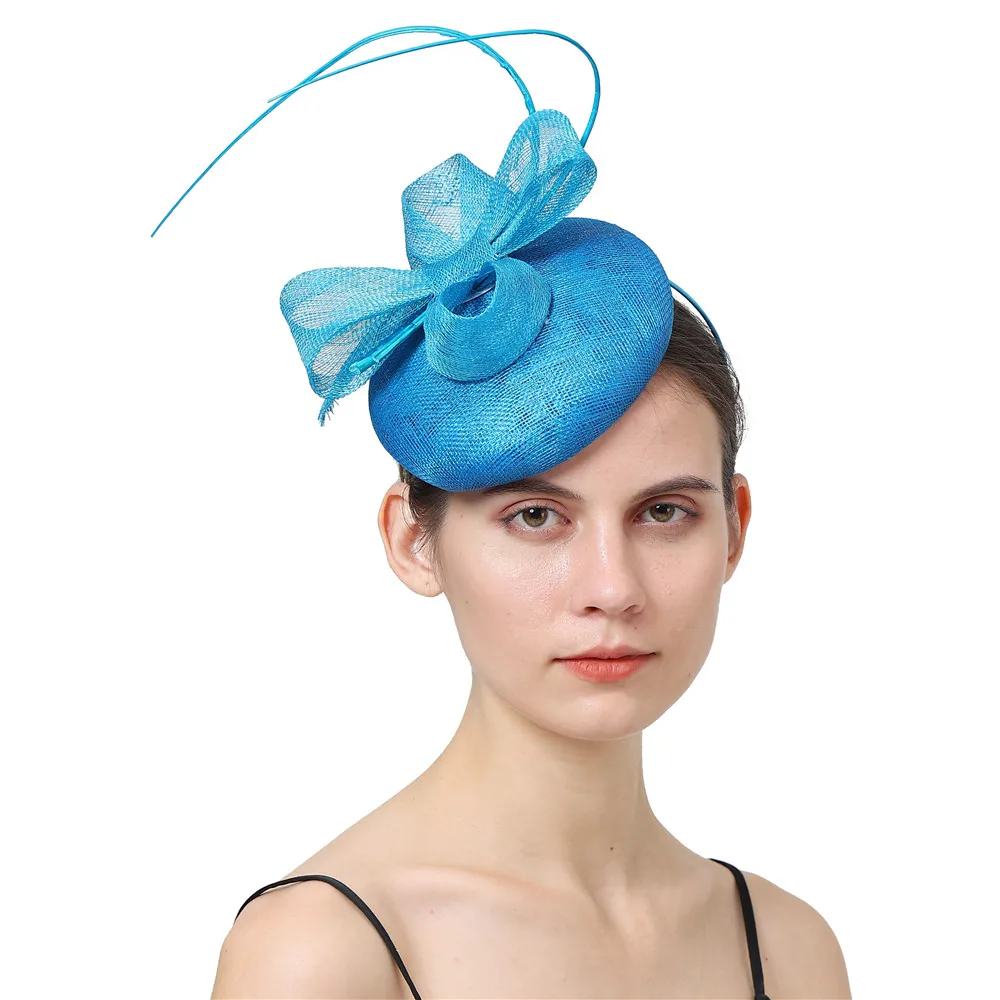 High-Quality Sinamay Fascinator Hat Clip for Women Church Cocktail Wedding Bride Hair Accessory Party Fedora Cap Headwear