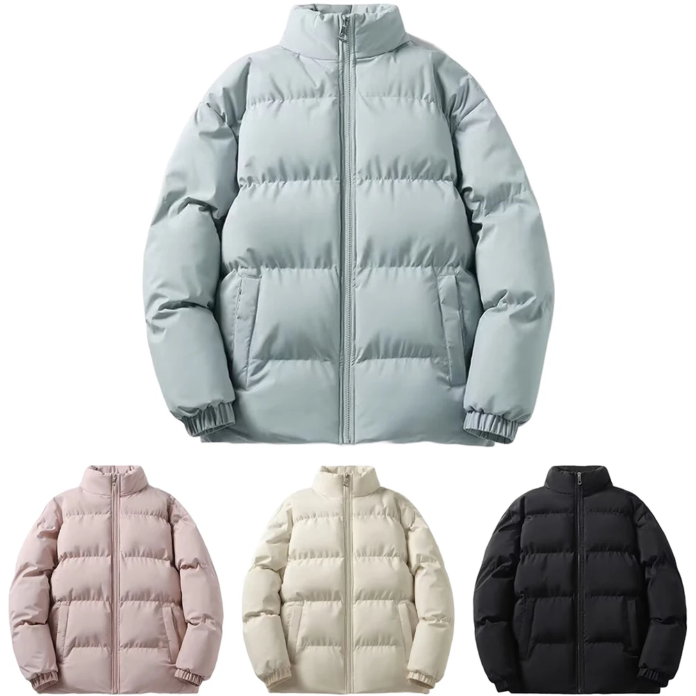 سترة رجالية مبطنة بالقطن معطف قصير دافئ سميك مع ياقة واقفة وأكمام طويلة ملابس خارجية لربيع الخريف والشتاء #6