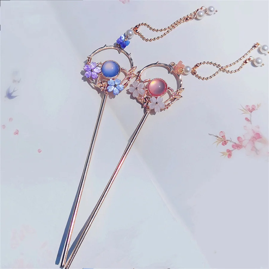 bride Chinese Style Hair Sticks Vintage Metal Chopstick Women Hairpins Hair Clip Pin Headwear Wedding Hair Jewelry Accessories