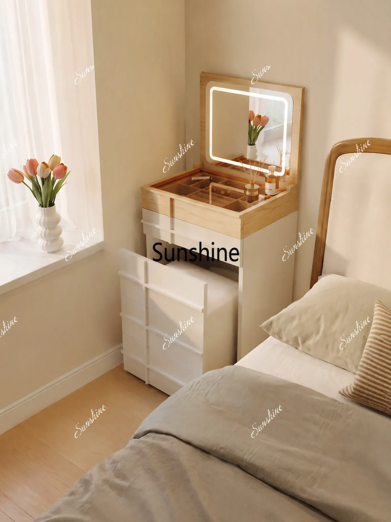 F Flip-top dressing table small 50cm mini dressing table