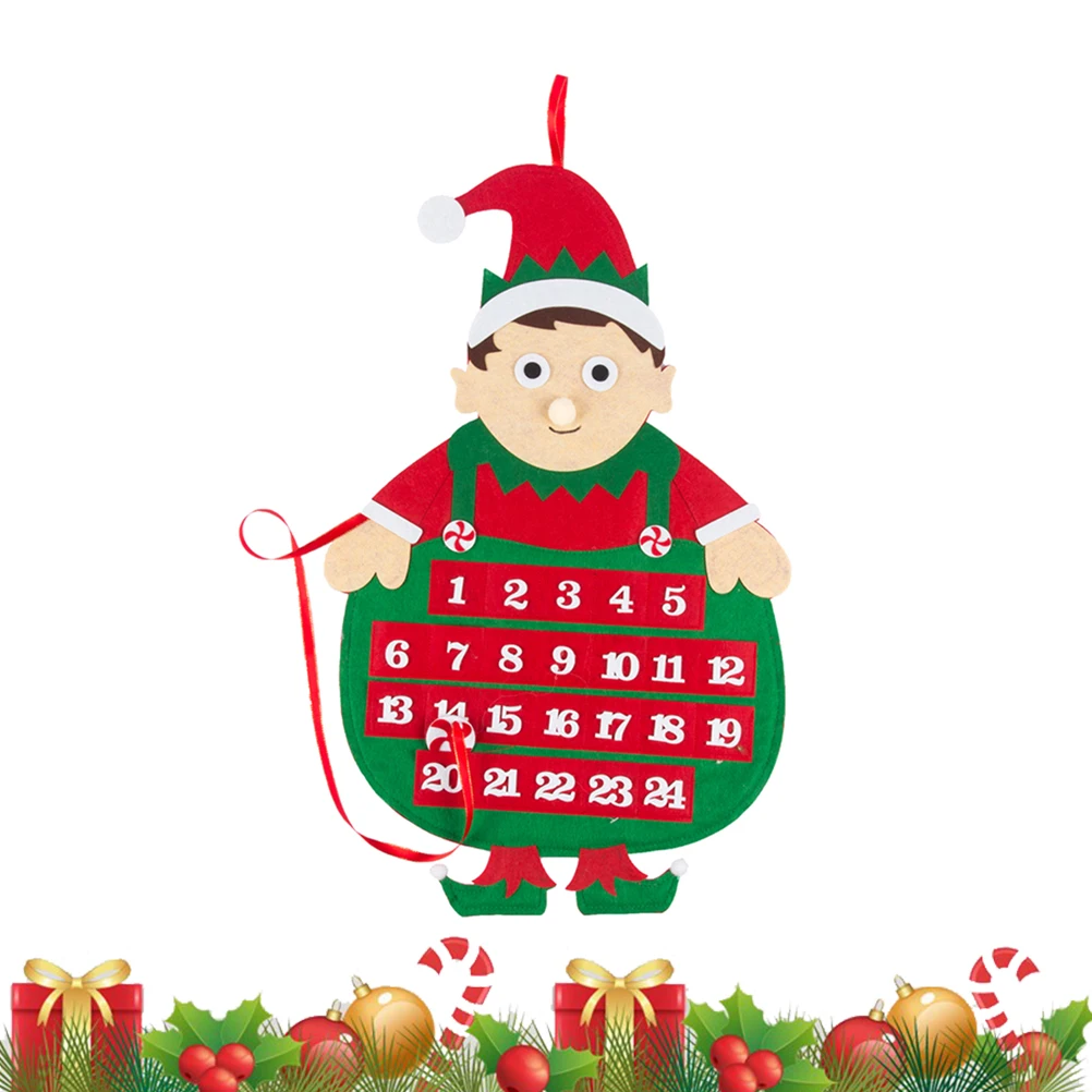 

Christmas Elf Pendant Calendar Hanging Decorations Festive Ornaments Christmas Tree Party Holiday DIY