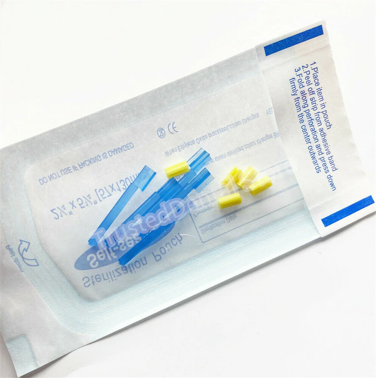 2-50Kit Dental Blue Bar Yellow Clips Long Size Bolt Inserts Overdenture Attachment Implant