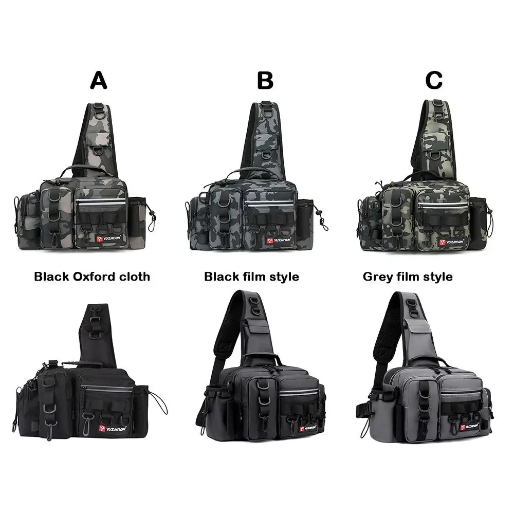 

Sling Fishing Backpack Bag Waterproof Large Capacity Fishing Tackle Storage Bag Double layer 6 style Outdoor Shoulder Bag
