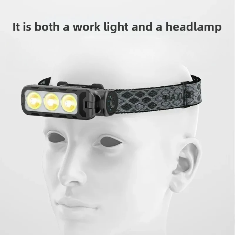SMILING SHARK Foldable LED Headlamp Magnetic Base Design 2 Color Light Multi Angle Adjustable Work Lighting