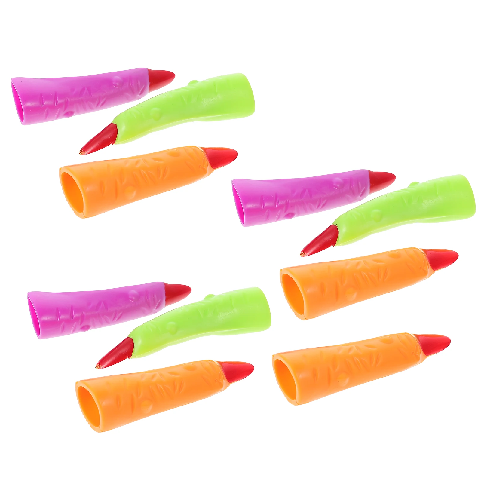 Conjunto de unhas falsas assustadoras, 20 peças, capas de dedos, suprimentos para festa de halloween, adereços de cosplay, brinquedo leve de brincadeira