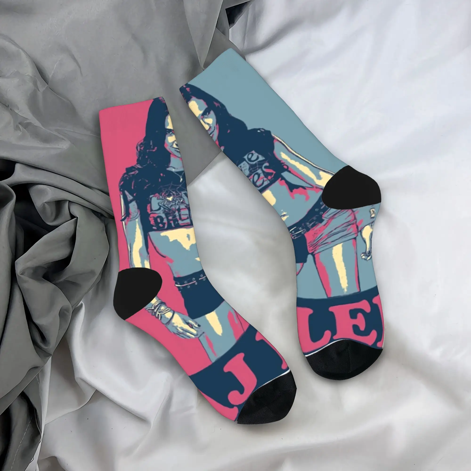 

Couple Socks AJ Lee Wrestling Divas Stockings Anti-Slip Soft Breathable Socks Spring Trendy Design Running Sports Socks