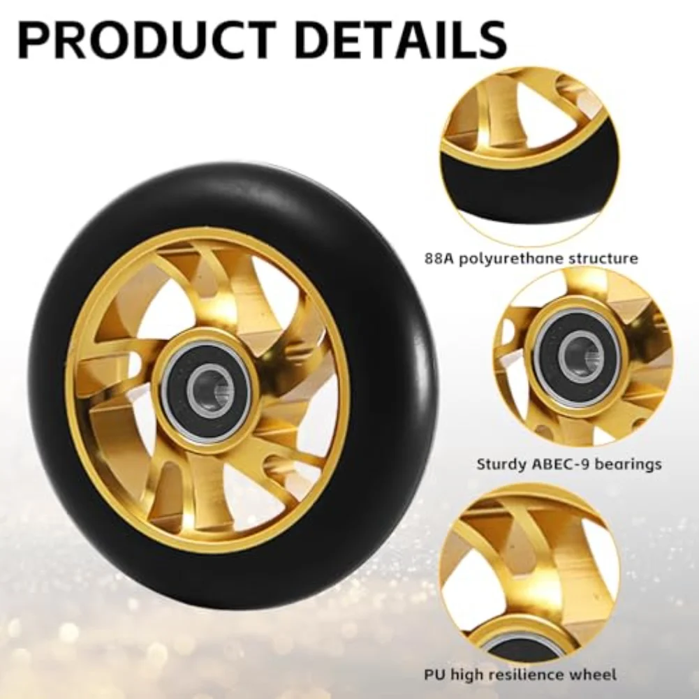 

120mm Silent Scooter Wheels - ABEC-9 Bearings Wear-Resistant PU + Aluminum Alloy Options In 100/110/120mm