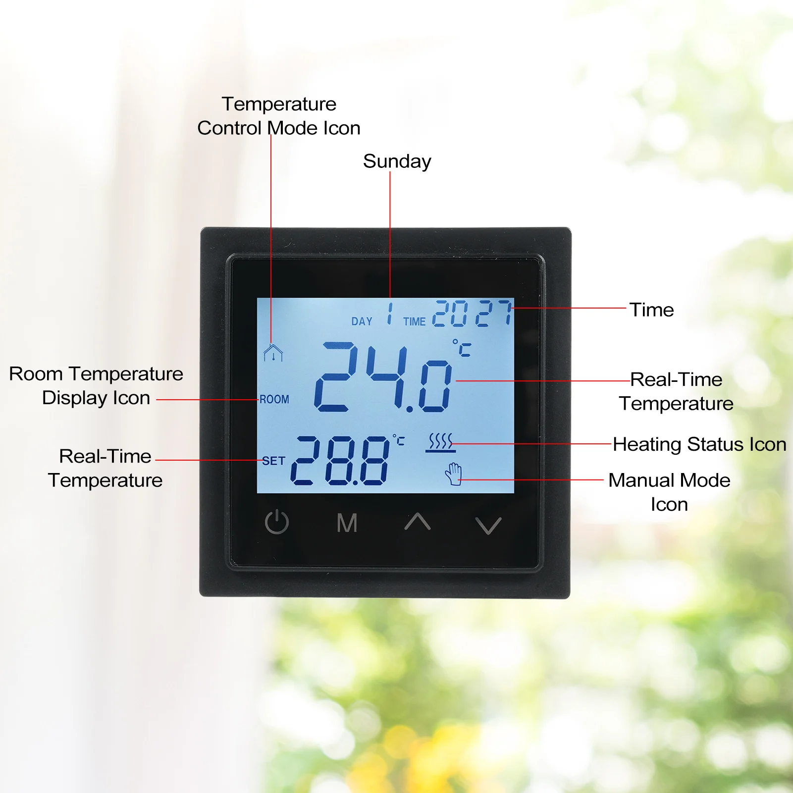 Intelligent Digital Thermostat 16A Floor Heating Temperature Controller LED Touch Screen NTC Sensor Electric Heating Control